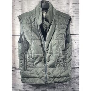 LL BEAN Quilted Puffer Vest Womens Medium Green Vintage